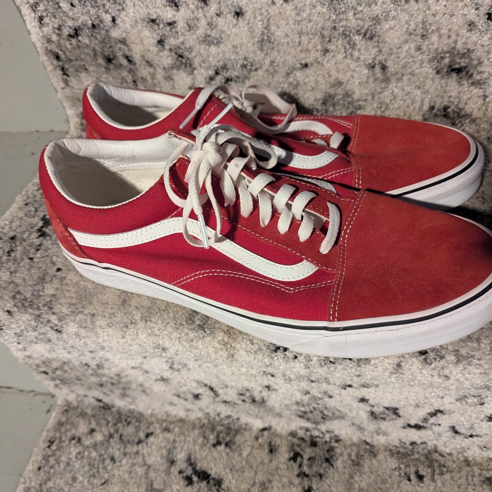 Vans Red and White Athletic Shoes